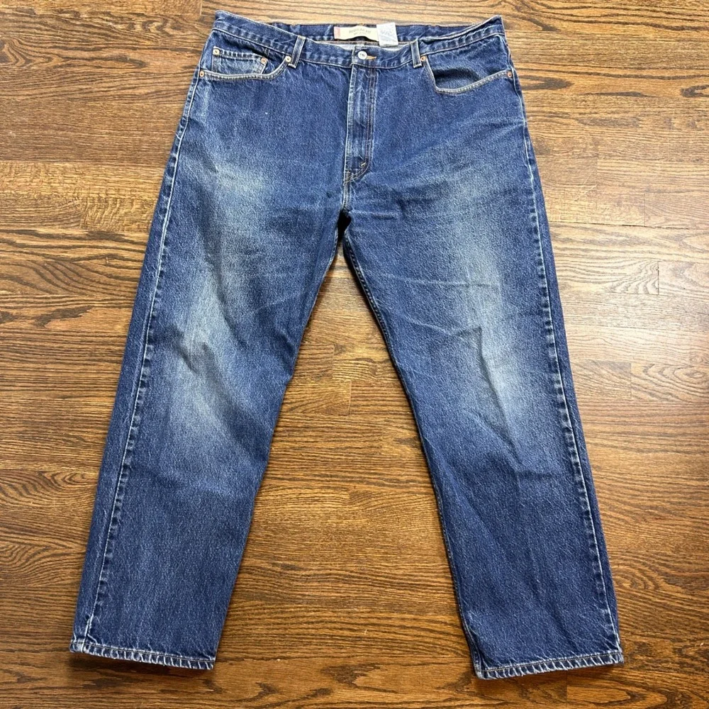 Levis 505 Regular Fit Jeans Mens 42x30 Straight‎ Leg Medium Wash Blue Denim
